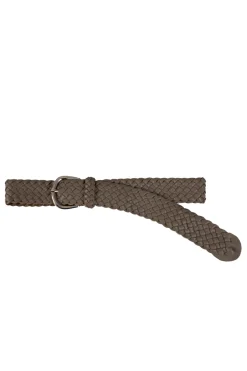 Hot Carolina Plaited Jeans Belt Khaki Soft Leather