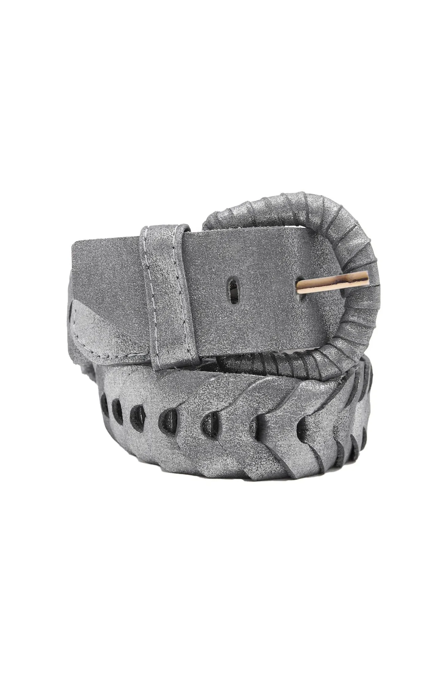 New Carolina Plaited Jeans Belt Metallic Silver