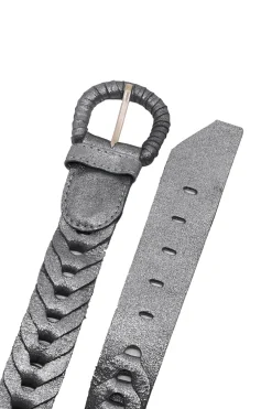 New Carolina Plaited Jeans Belt Metallic Silver