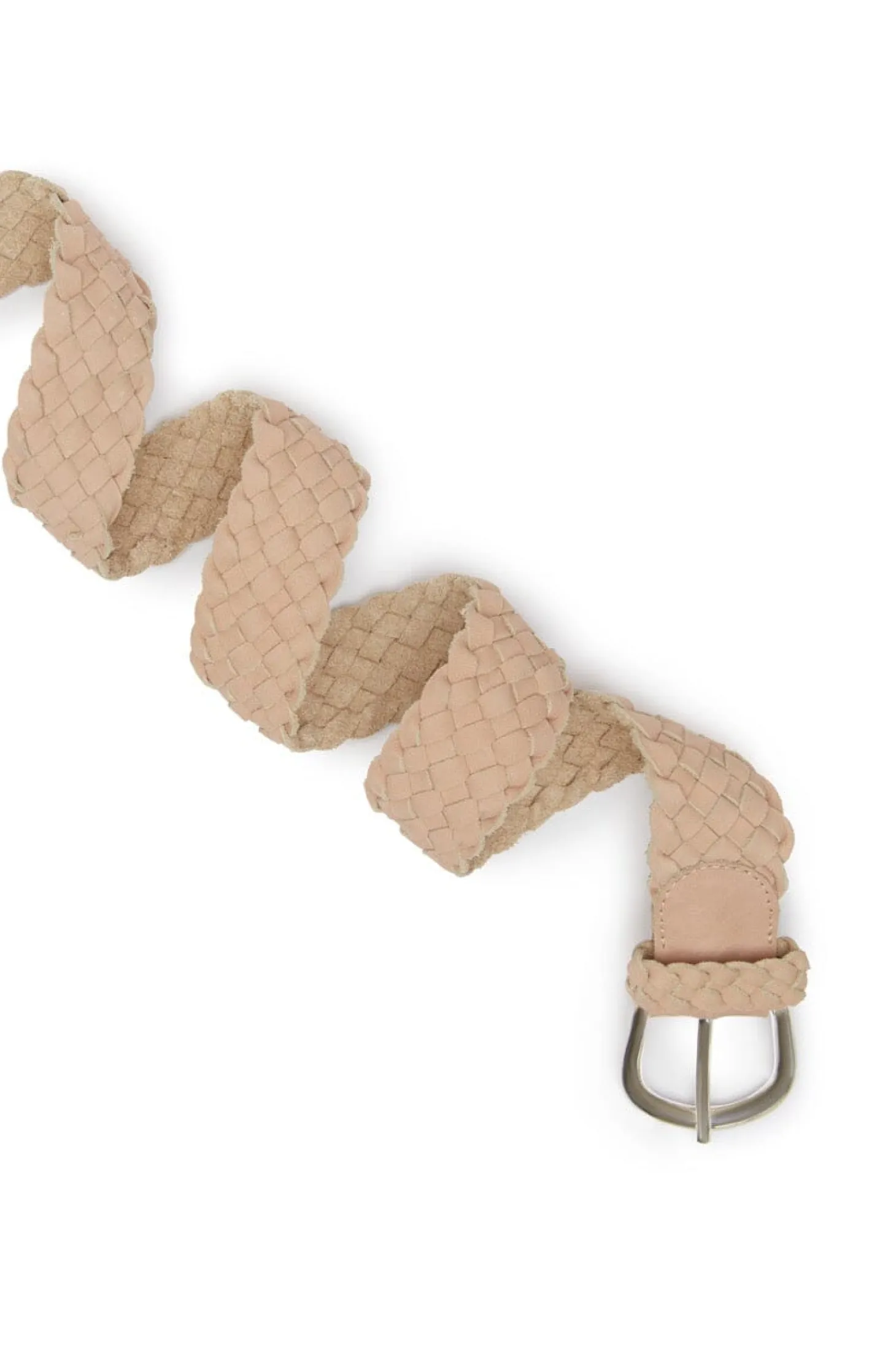 Hot Carolina Plaited Jeans Belt Nude Soft Leather