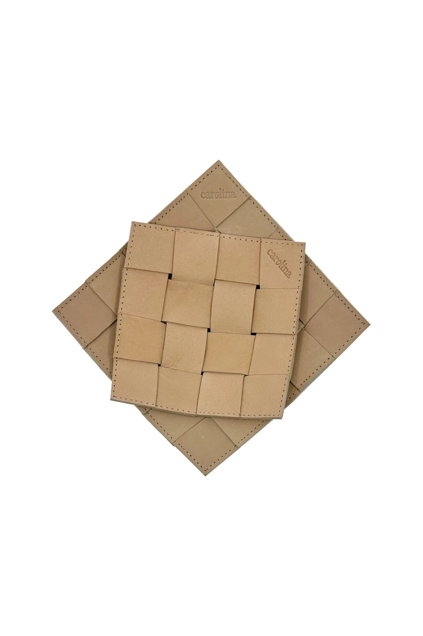 Online Carolina Plaited Leather Trays Pack of 2