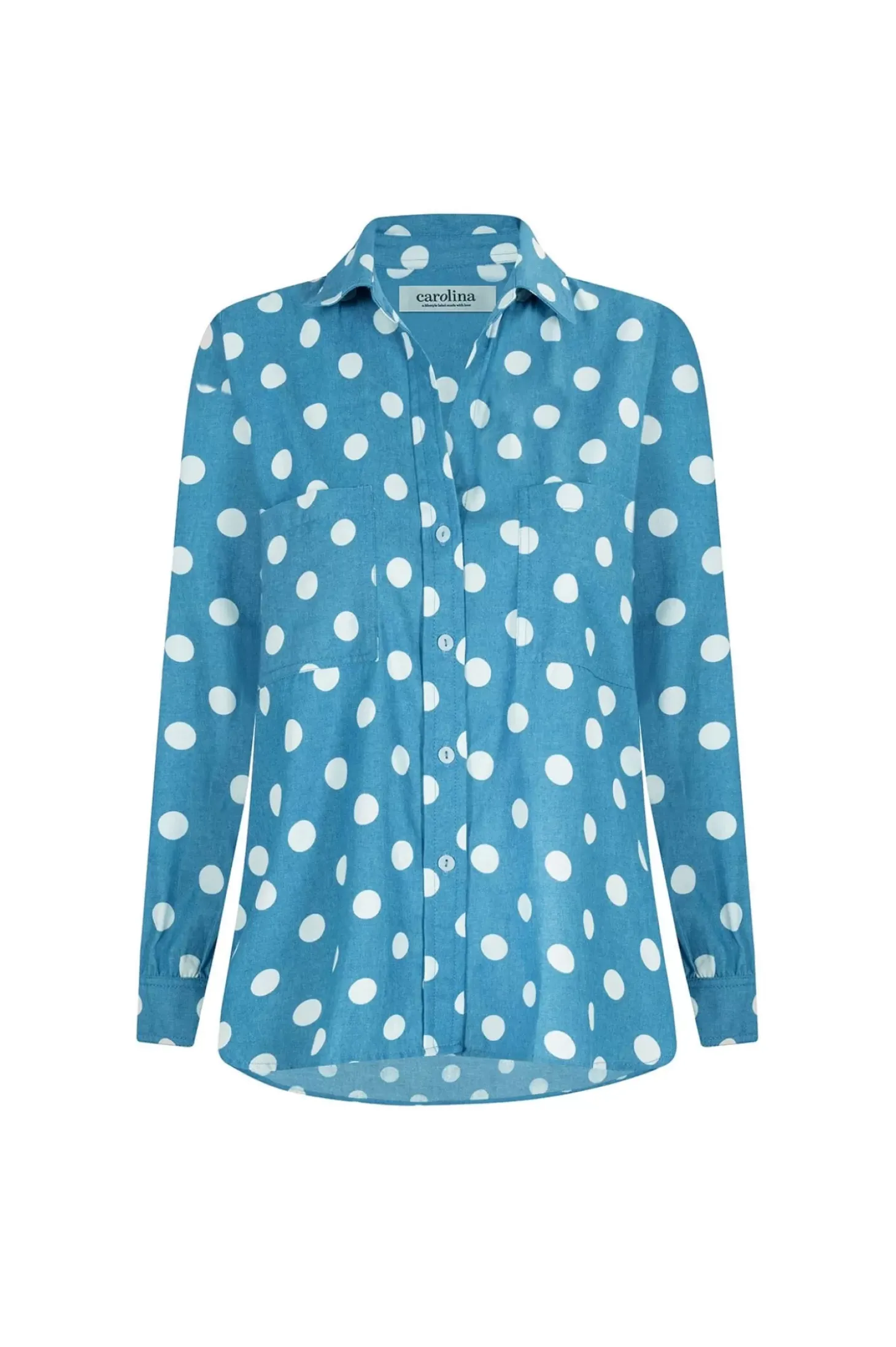 Outlet Carolina Polka Dots Collared Shirt Navy