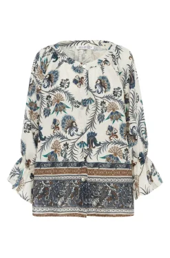 Hot Carolina Portia Linen Top Navy and White