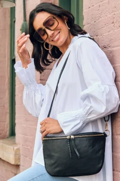 Online Carolina Ramona Leather Handbag Black