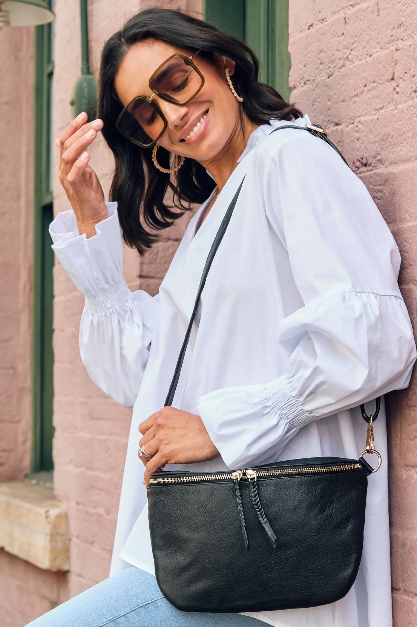 Online Carolina Ramona Leather Handbag Black