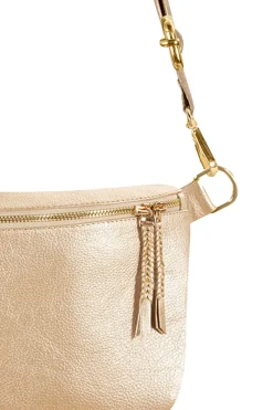 Outlet Carolina Ramona Leather Handbag Gold