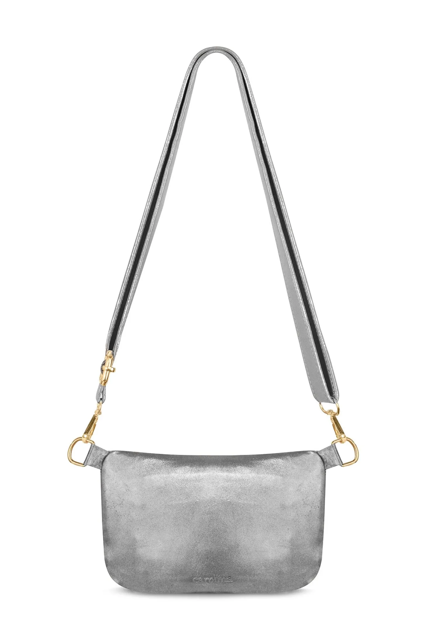 Online Carolina Ramona Leather Handbag Silver Metallic