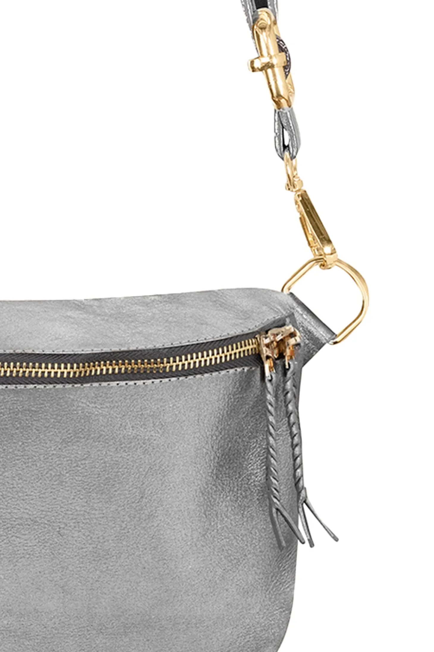 Online Carolina Ramona Leather Handbag Silver Metallic