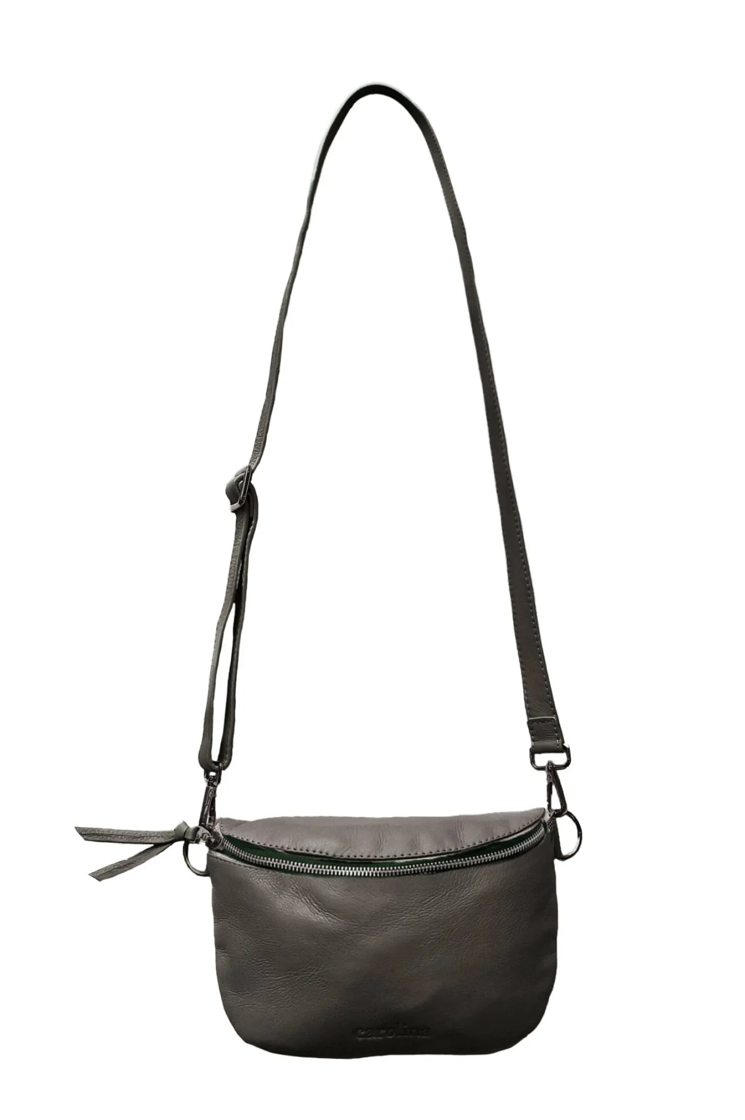 Shop Carolina Ramona Small Leather Handbag Khaki