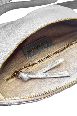 Best Sale Carolina Ramona Small Leather Handbag Silver