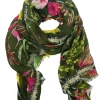 Sale Carolina Rebekah Floral Modal Scarf Olive