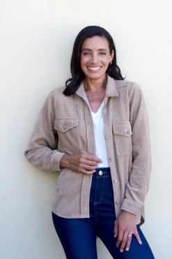 Cheap Carolina Remi Corduroy Overshirt Camel