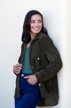 Best Carolina Remi Corduroy Overshirt Olive