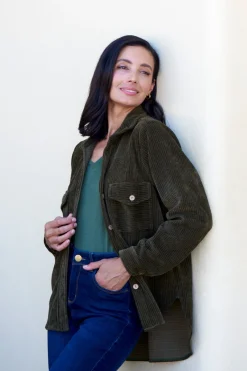 Best Carolina Remi Corduroy Overshirt Olive