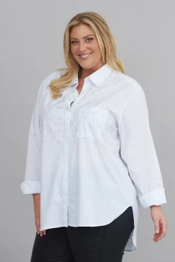 Clearance Carolina Renata White Collared Shirt