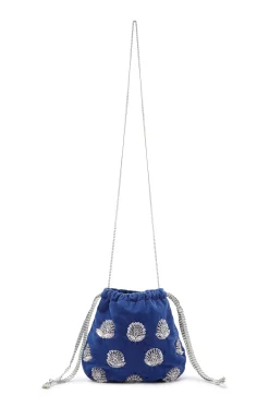 Outlet Carolina Rhiannon Velvet Drawstring Bag Royal Blue