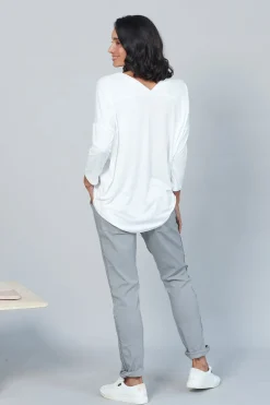 Cheap Carolina Rhinestone Side Stripe Crinkle Jogger Grey