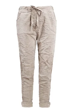 Sale Carolina Rhinestone Side Stripe Crinkle Jogger Sand