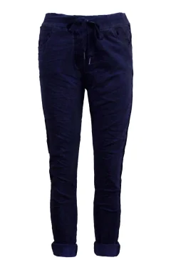 Cheap Carolina Rhinestone Side Stripe Crinkle Jogger Navy