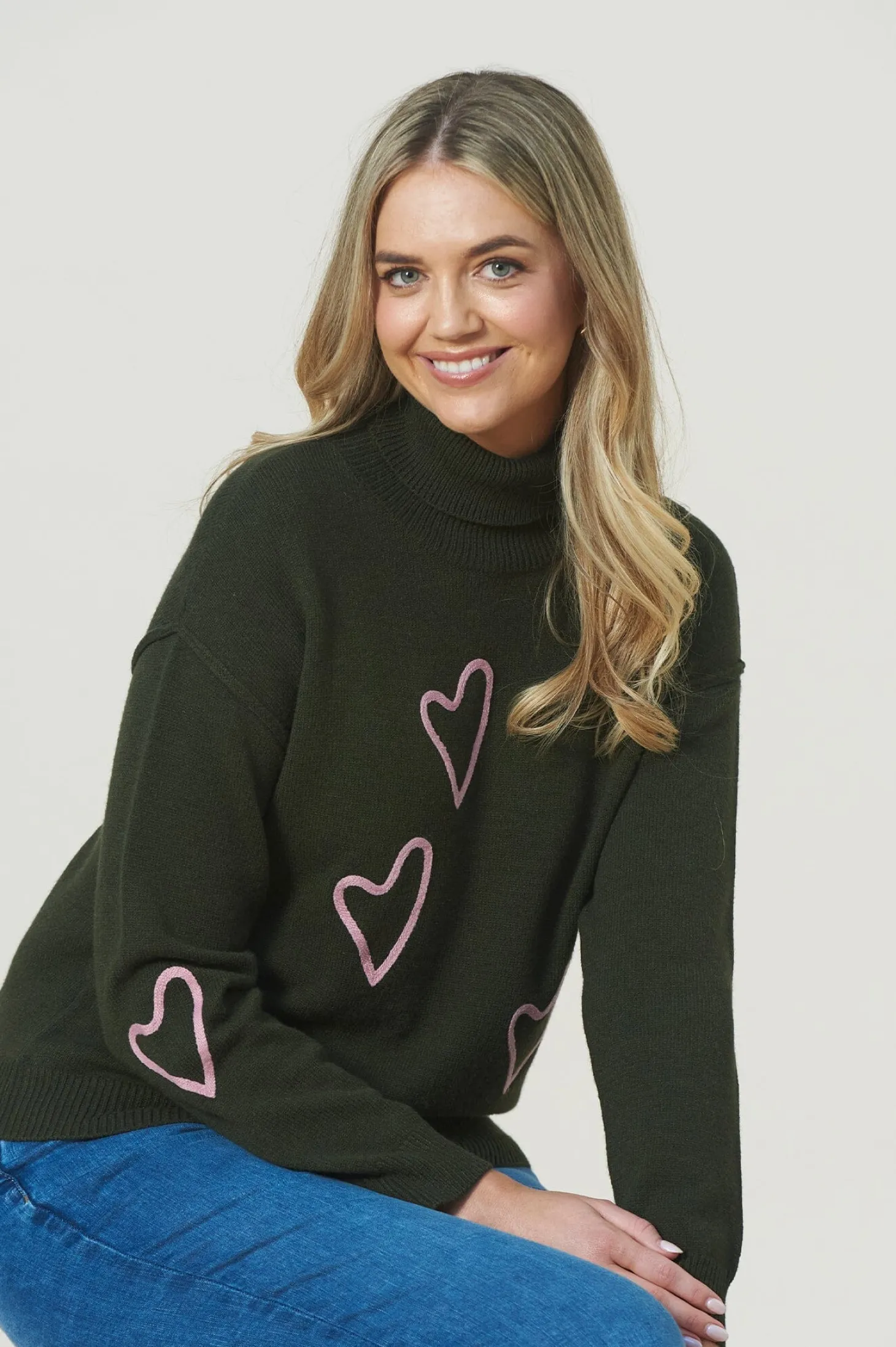 Flash Sale Carolina Romila Heart Jumper Forest Green