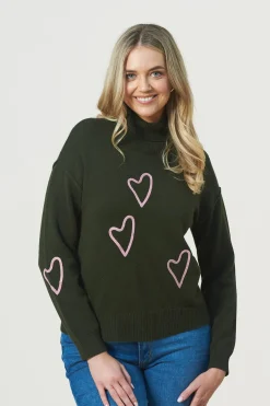 Flash Sale Carolina Romila Heart Jumper Forest Green