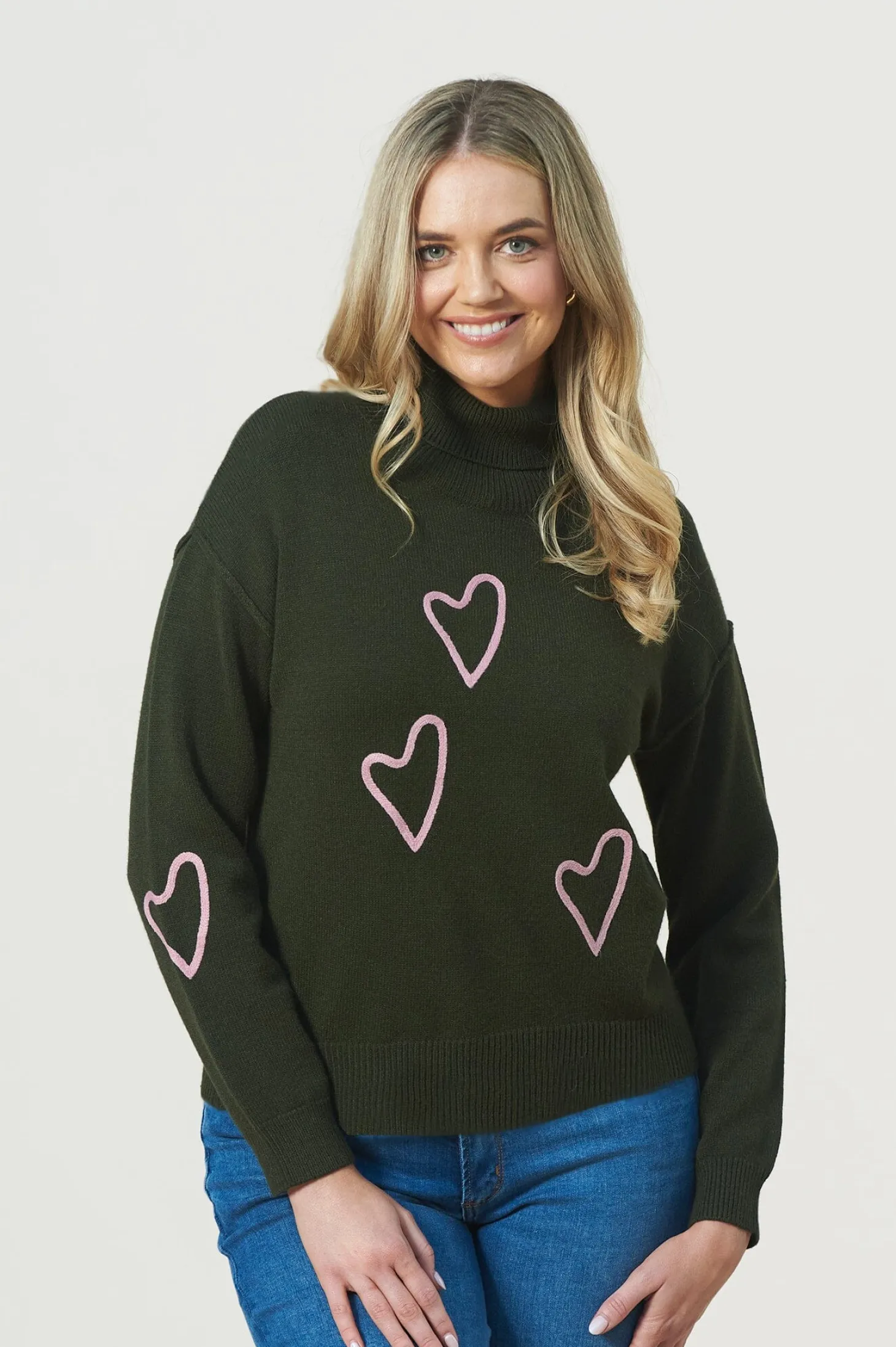 Flash Sale Carolina Romila Heart Jumper Forest Green