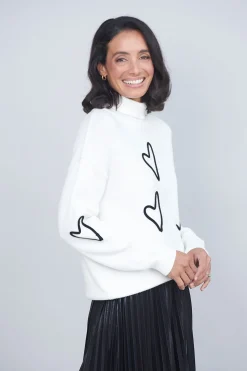 Best Carolina Romila Heart Jumper White