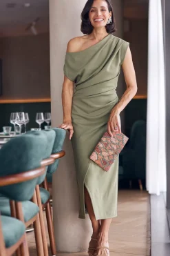 Shop Carolina Roslyn Dress Olive-Pre Order