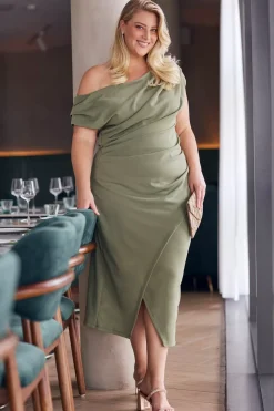 Shop Carolina Roslyn Dress Olive-Pre Order