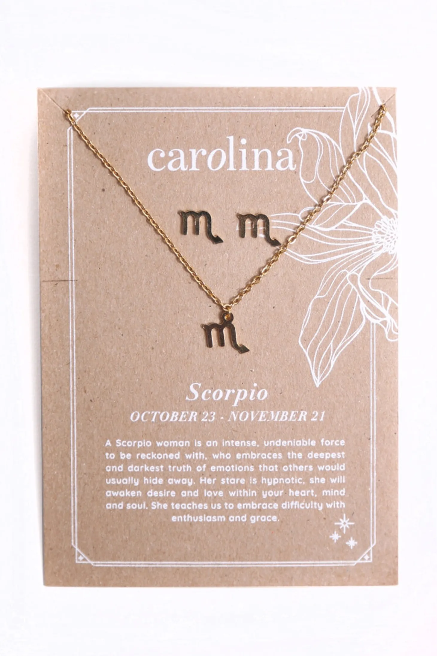 Best Sale Carolina Scorpio Zodiac Necklace & Earring Set