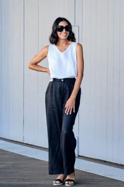 Store Carolina Sharon Linen Pants Black