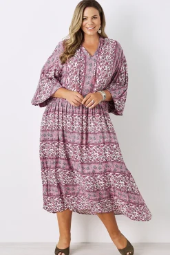 Sale Carolina Shayla Long Sleeve Dress Blush