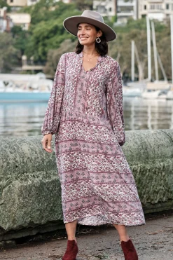 Sale Carolina Shayla Long Sleeve Dress Blush