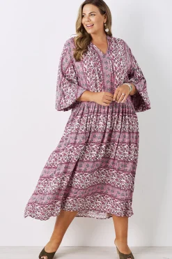 Sale Carolina Shayla Long Sleeve Dress Blush