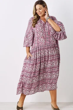 Sale Carolina Shayla Long Sleeve Dress Blush
