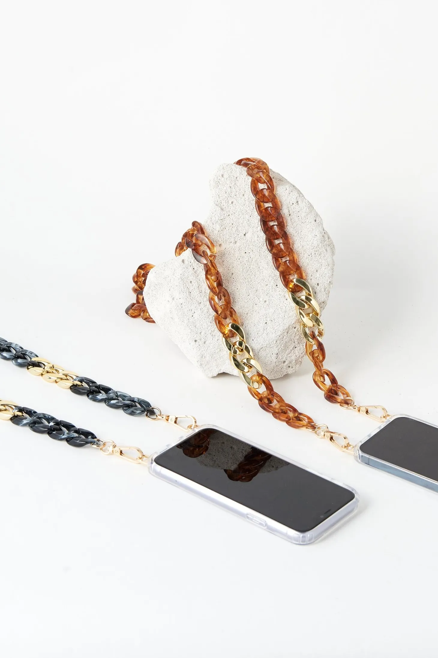 Clearance Carolina Shyla Acrylic Mobile Phone Strap Nude and Tan