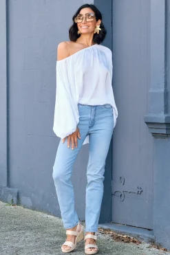 Discount Carolina Sienna Round Neck Top White