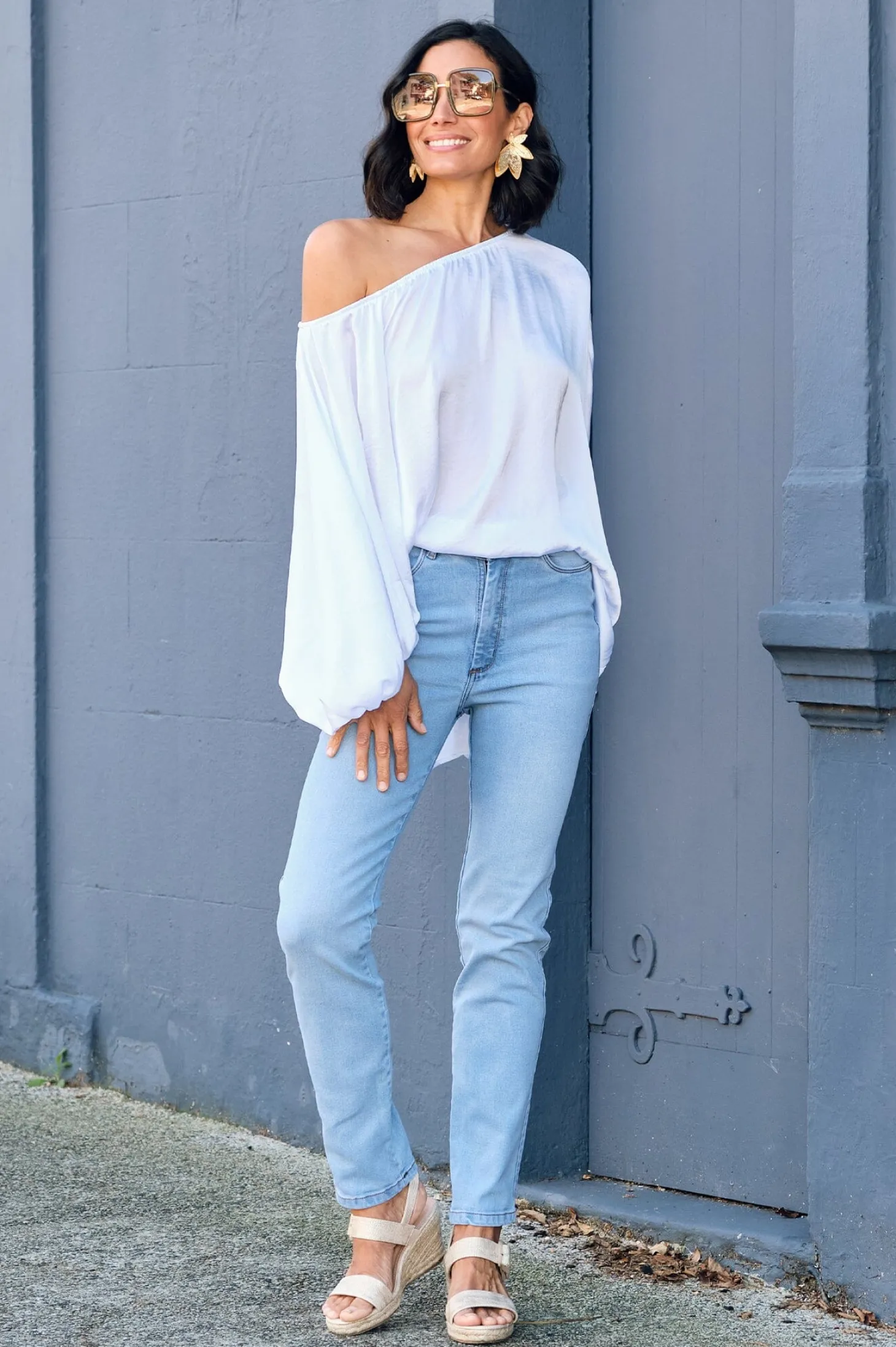 Discount Carolina Sienna Round Neck Top White