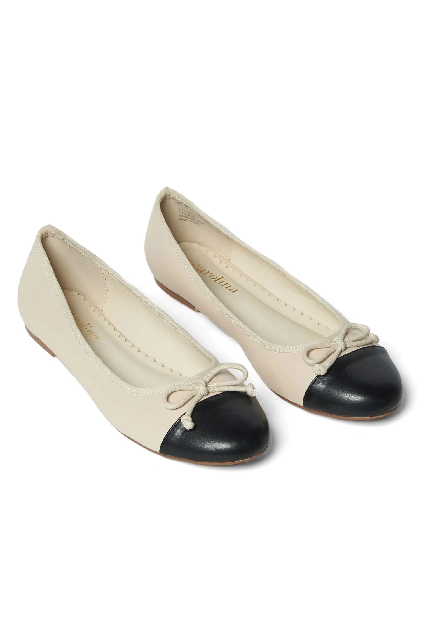 Store Carolina Soraya Ballet Flats Nude With Black Toe Cap