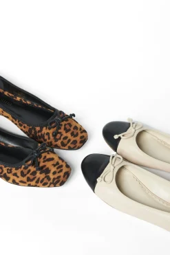 Store Carolina Soraya Ballet Flats Nude With Black Toe Cap