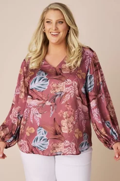 Cheap Carolina Sovana Long Sleeve Top in Angelique Print