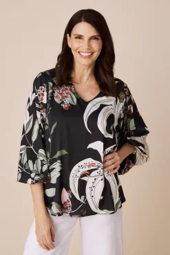 Clearance Carolina Sovana Long Sleeve Top in Zaila Print