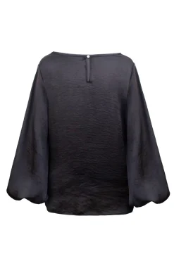Best Sale Carolina Sovana Round Neck Long Sleeve Top Black