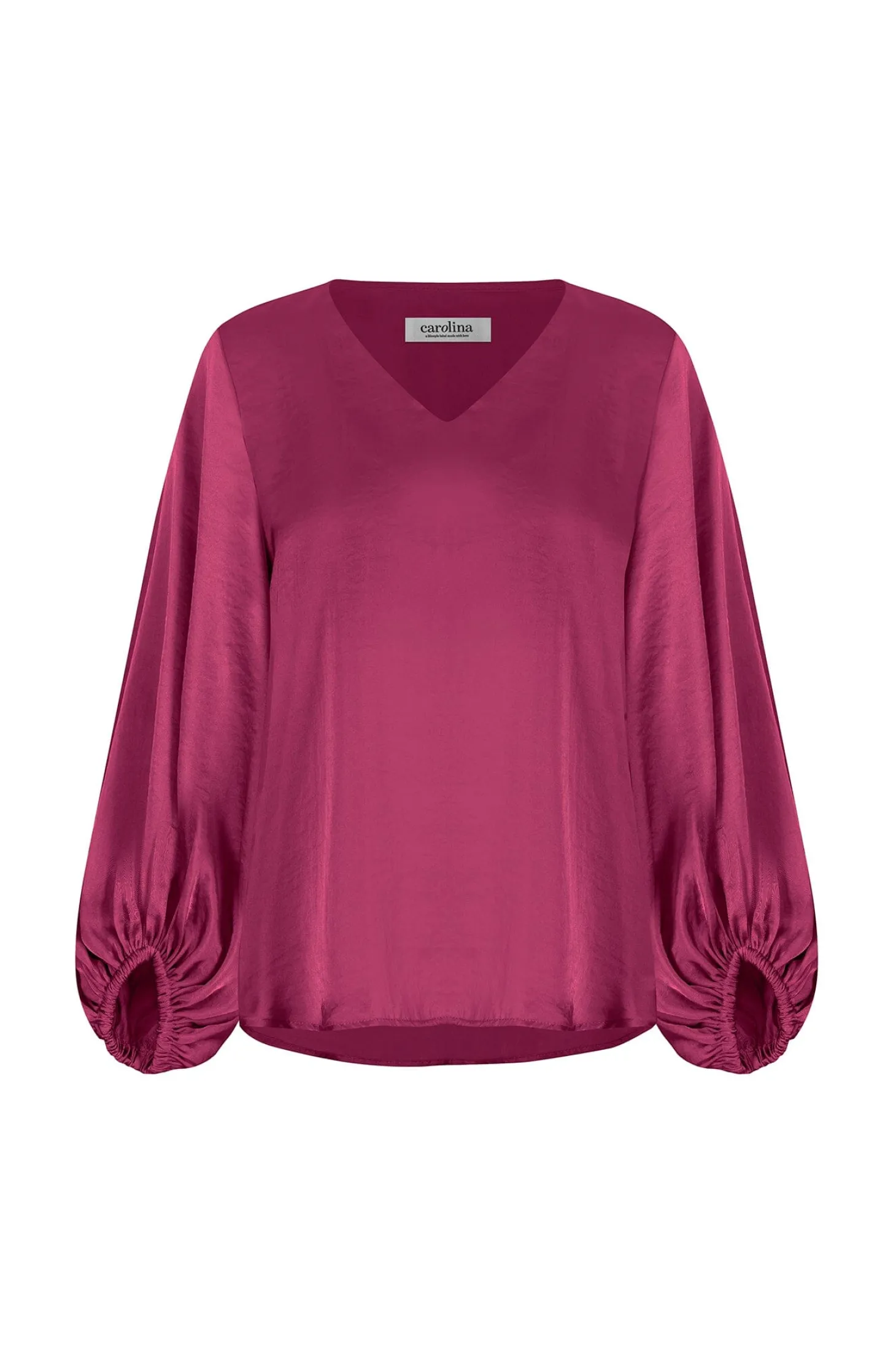 Flash Sale Carolina Sovana V-Neck Long Sleeve Top Burgundy