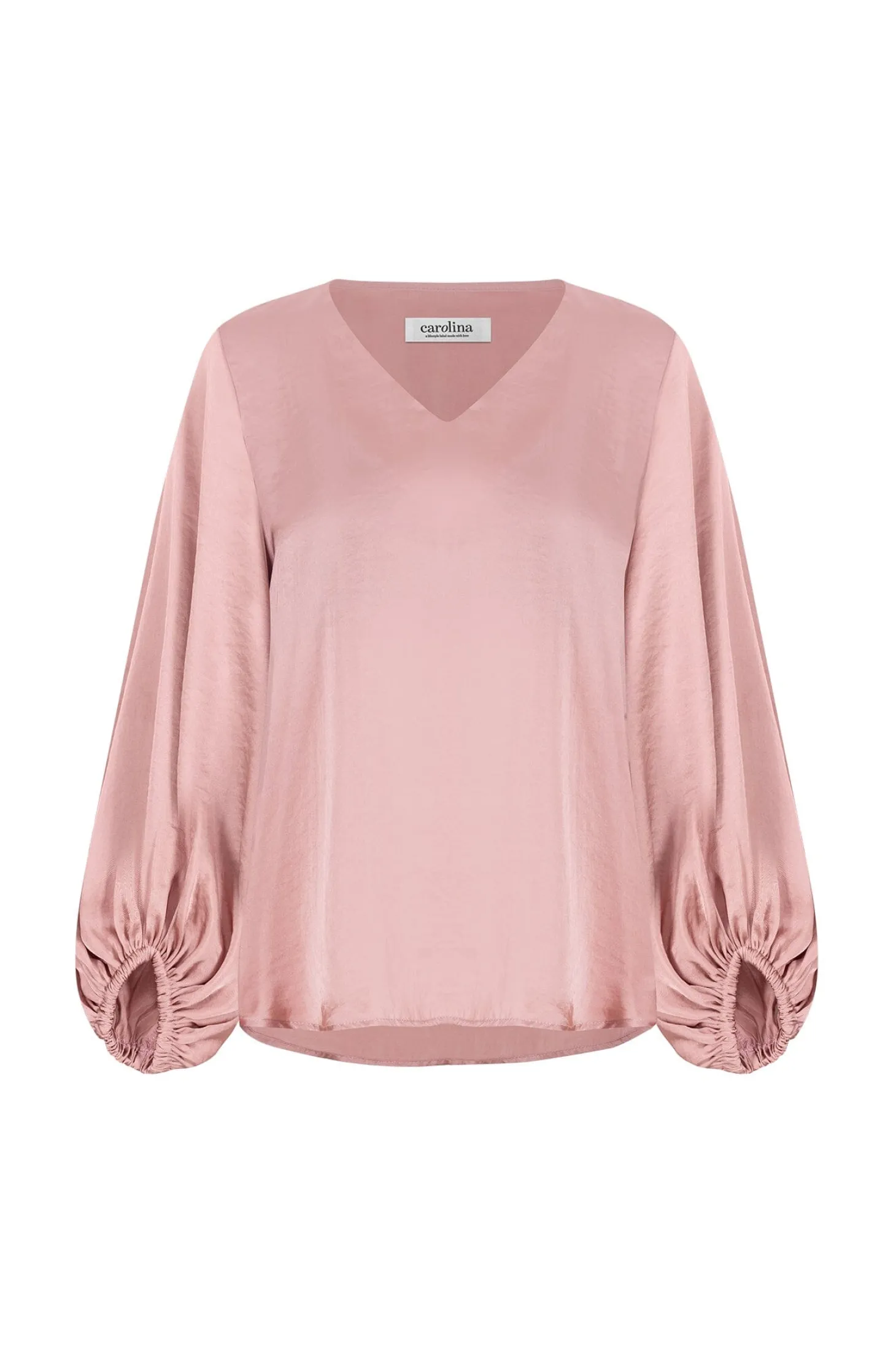 New Carolina Sovana V-neck Long Sleeve Top Rose