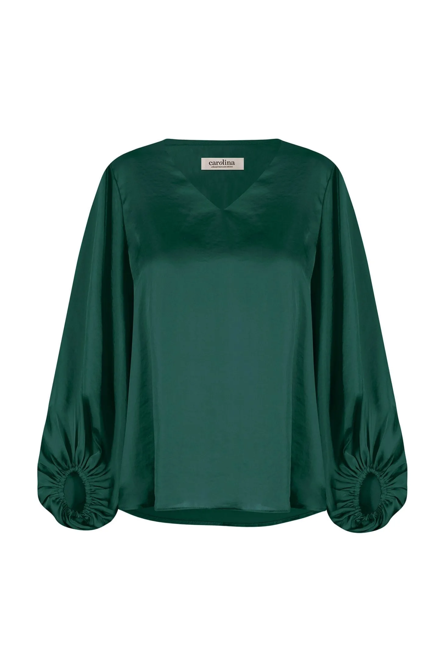 Store Carolina Sovana V-Neck Long Sleeve Top Forest Green