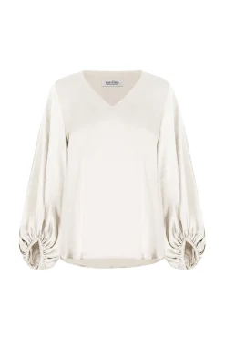 Online Carolina Sovana V-Neck Long Sleeve Top Light Gold