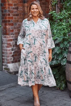Discount Carolina Stefania Floral Long Sleeve Dress