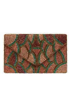 Fashion Carolina Stella Sequinned Clutch Bag Rose & Gold