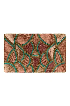 Fashion Carolina Stella Sequinned Clutch Bag Rose & Gold